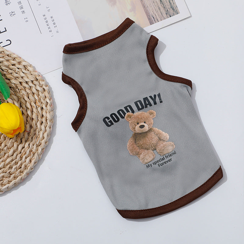 Breathable summer pet vests in plain and striped colours