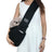 Grey pet sling shoulder bag carrying a small dog