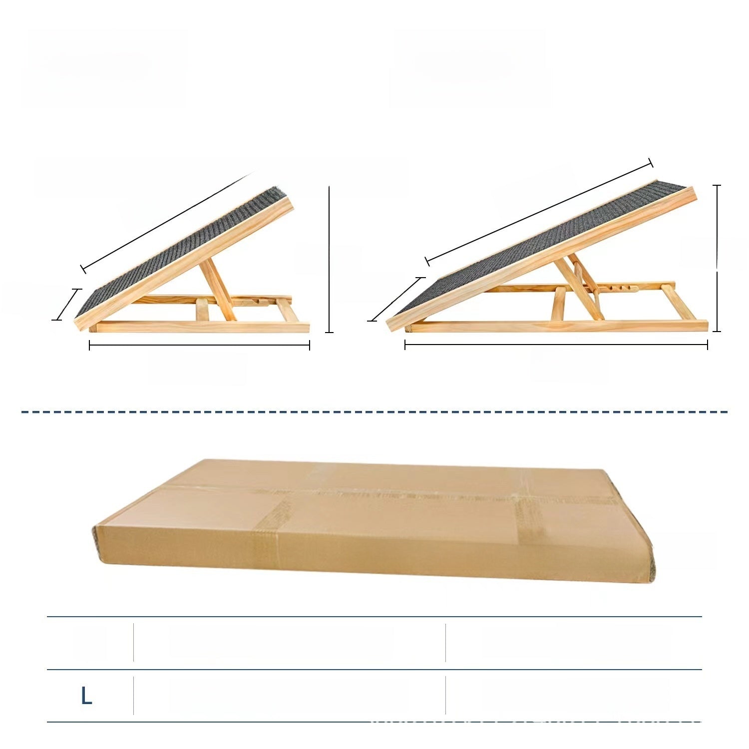 Foldable solid pine wooden dog ramp, detail photo 11