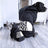 Dog face print sweatshirt for dogs in Black, close-up detail