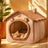 Bear house enclosed cave pet bed for cats, photo 4