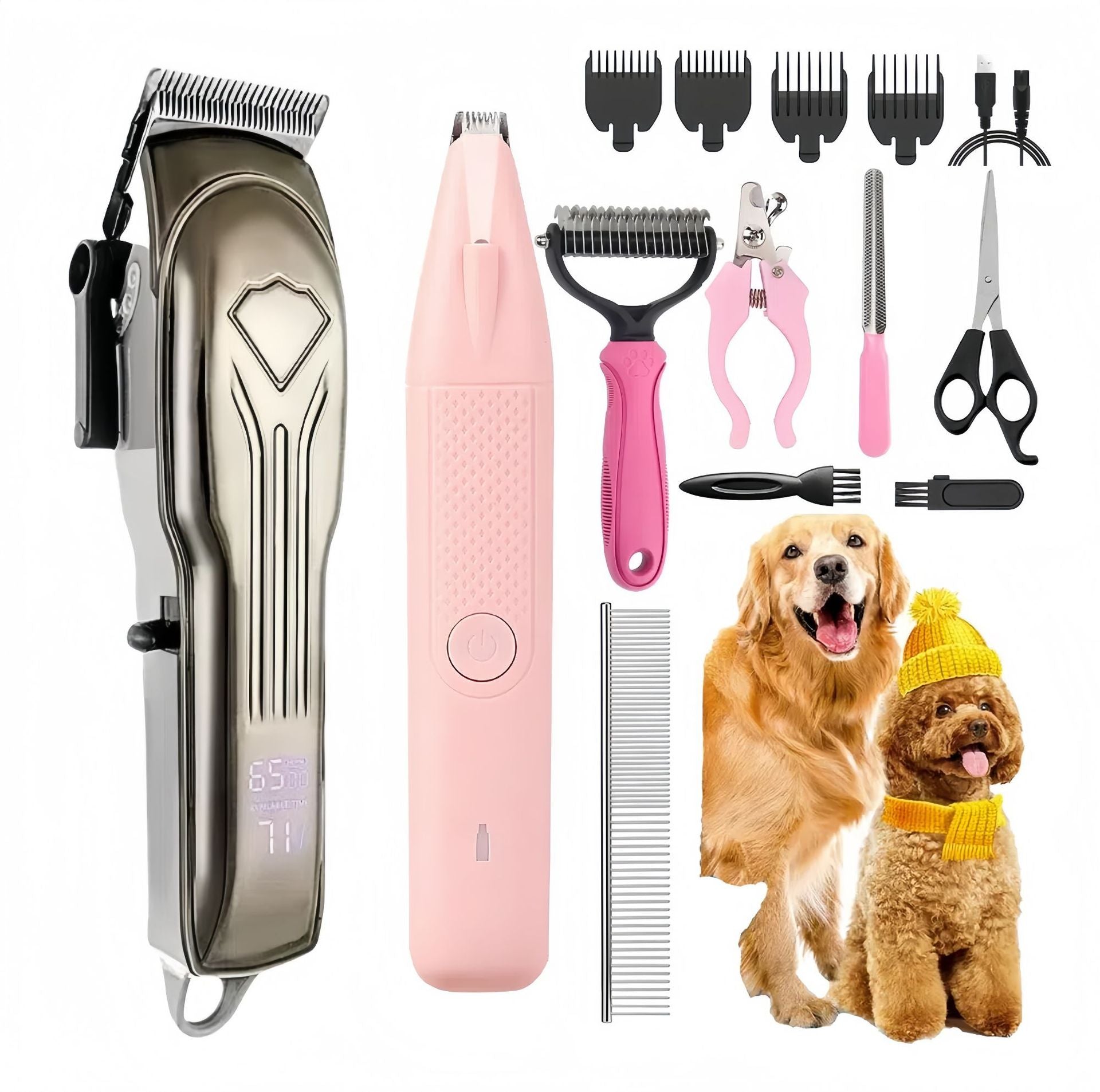 Cordless Electric Pet Clipper with Titanium Alloy Blades