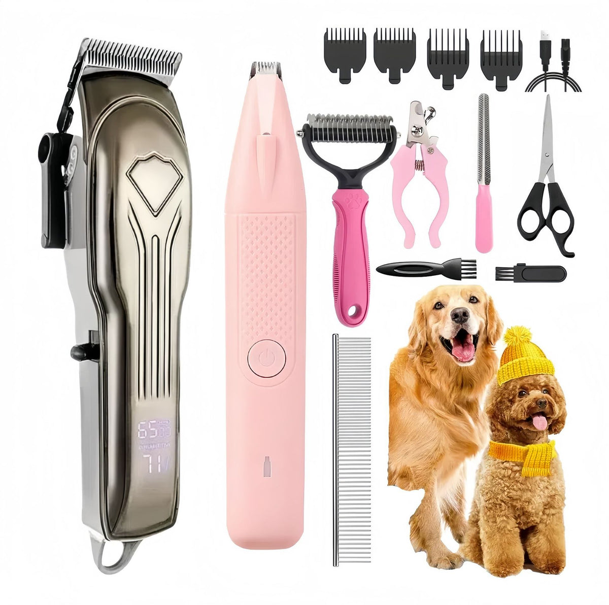 Cordless Electric Pet Clipper with Titanium Alloy Blades