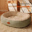 Fleece-lined oval pet bed for winter, product overview photo