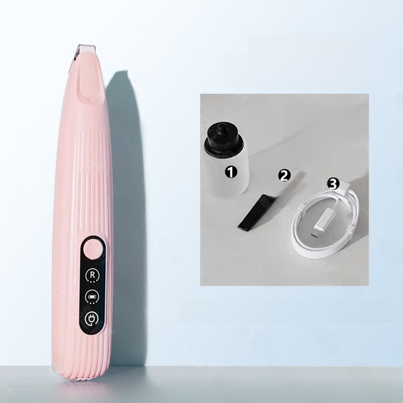 Quiet Cordless Pet Clipper with LED Light and Interchangeable Heads