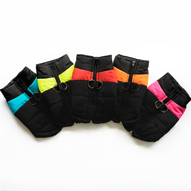 Two tone padded dog vests in five colours and eight sizes