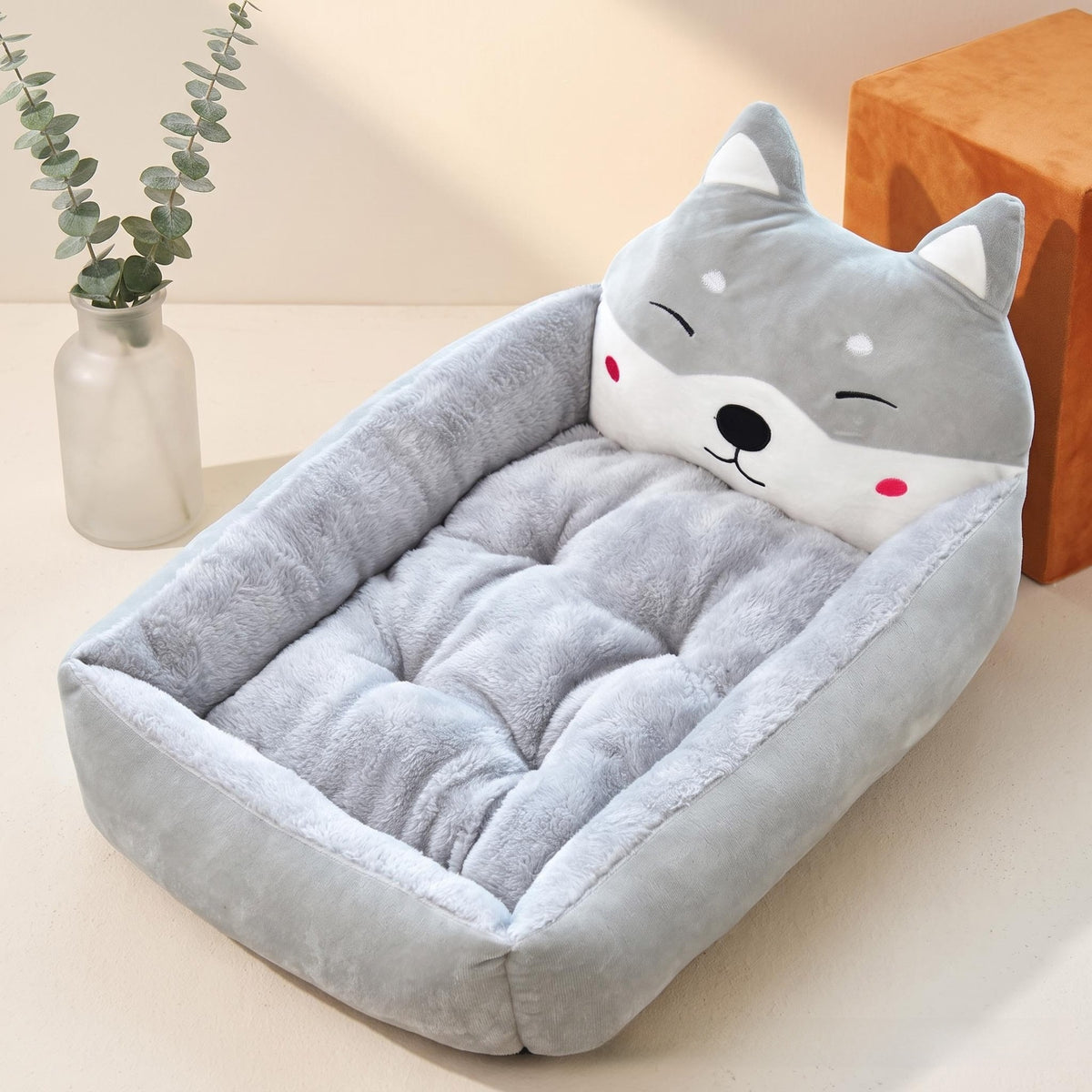 Cartoon Animal Pet Nest Bed, Soft Padded Mat for Cats and Dogs