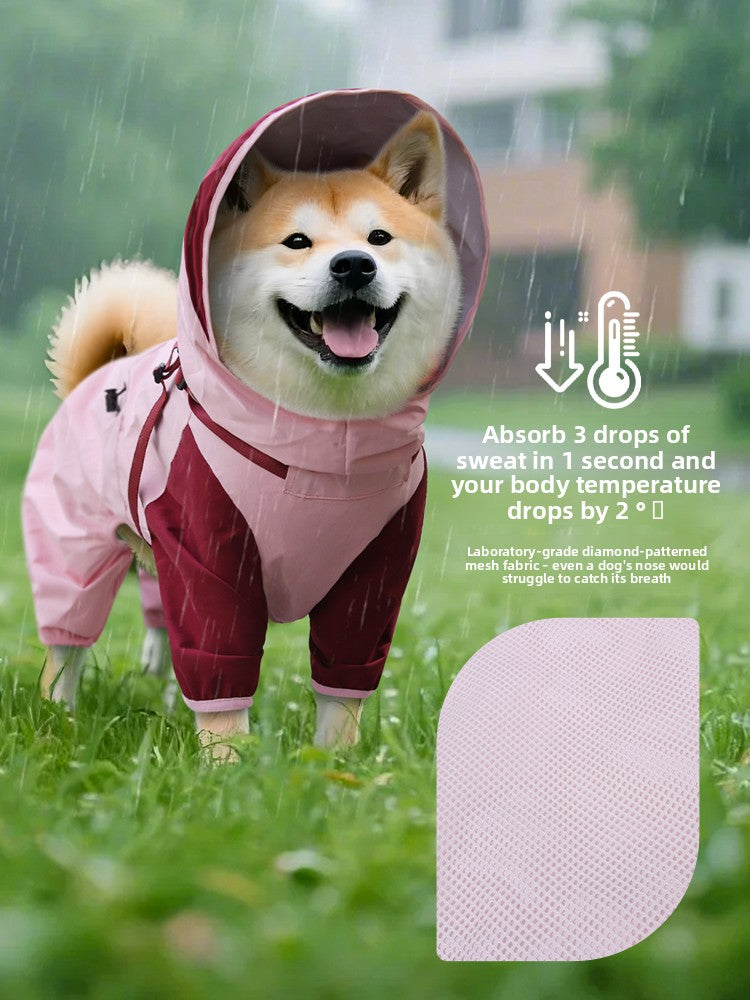 Four leg waterproof dog raincoat, available in 4 colours, sizes Small to 3XL, image 4