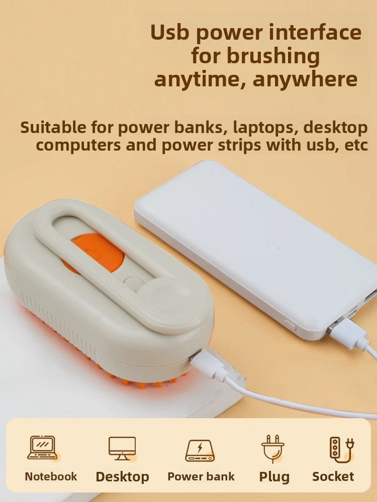 USB Rechargeable Steam Spray Comb for Massage and Deshedding