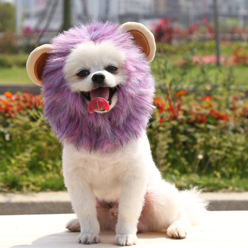Crochet lion mane hat for dogs and cats, available in 4 styles, image 3