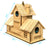 Natural wooden five hole bird nest box house, view 6