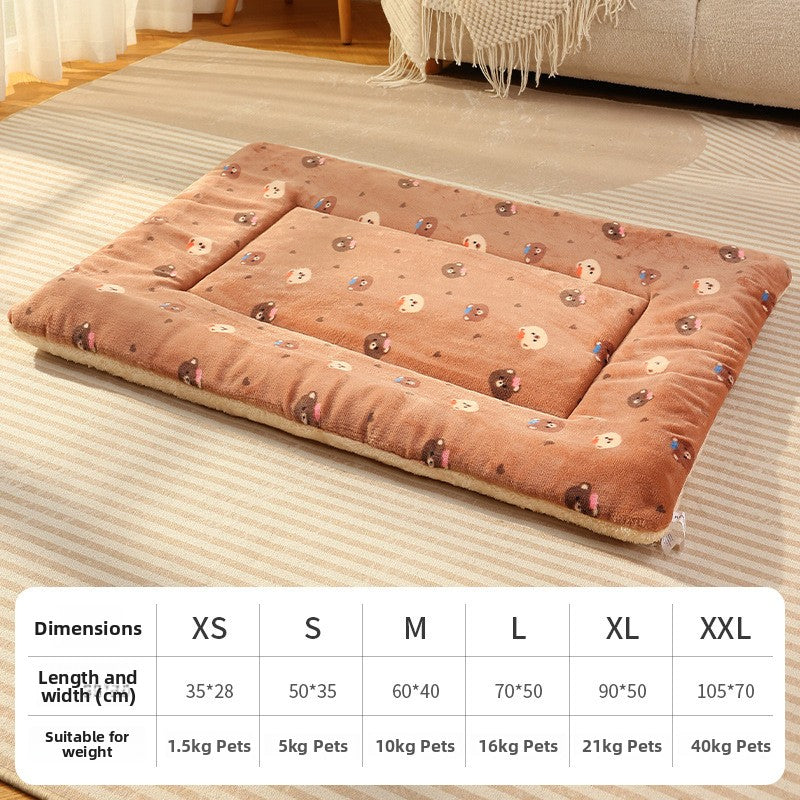 Soft suede pet blanket with cute bear pattern, product image 35