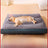 Waterproof flannel dog bed mat in forest green