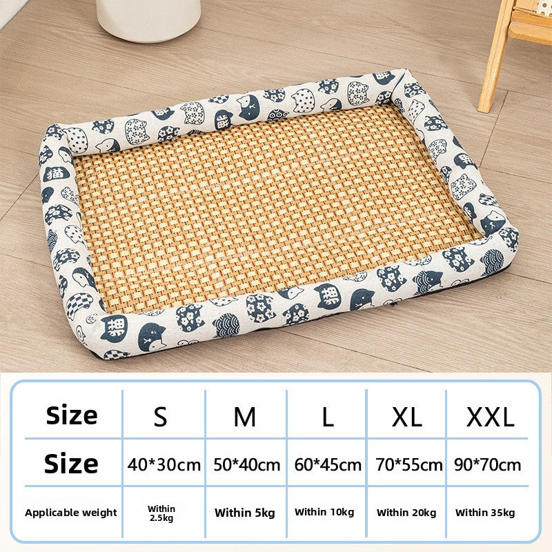 Rattan cooling mat with cute pattern for cats and small dogs, photo 38