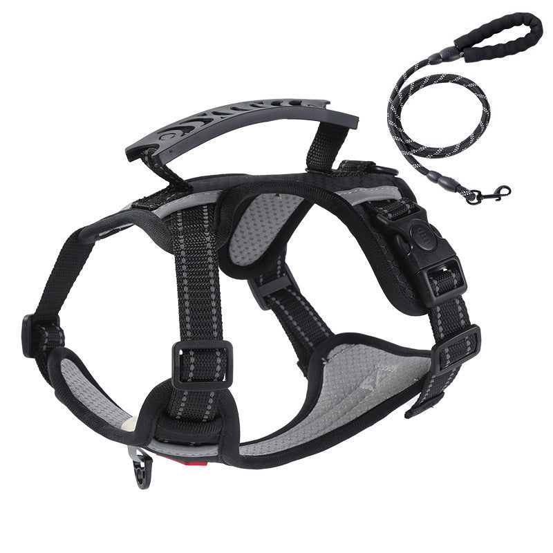 Reflective nylon vest dog harness, available from Pet Royale UK