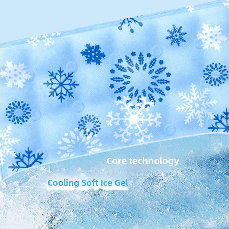 Gel cooling mat with fun print, shown in 6 colours and styles