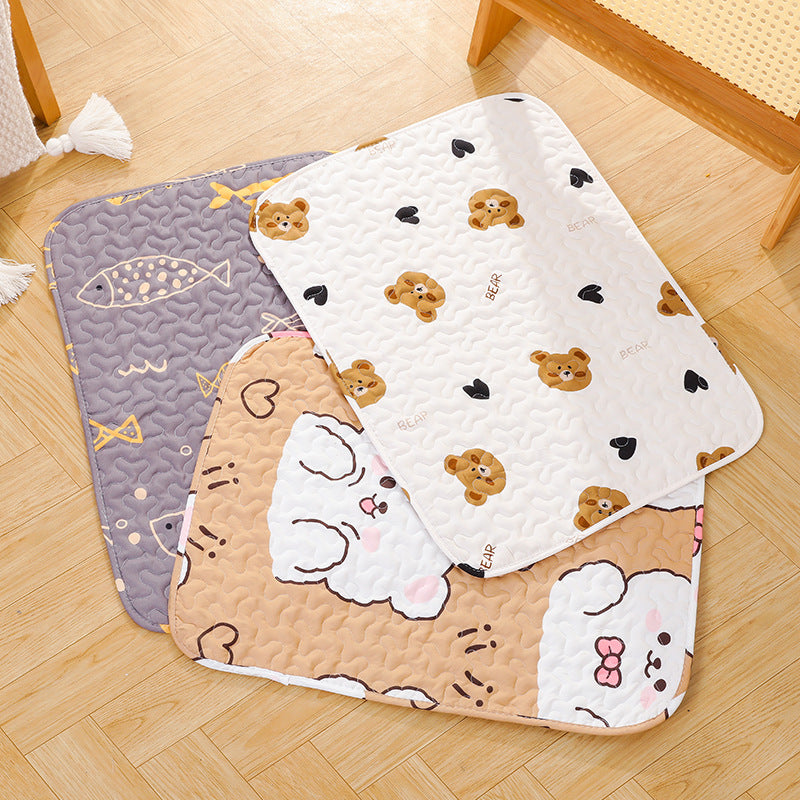Breathable cotton pet mat with print, sizes from 40 x 30cm
