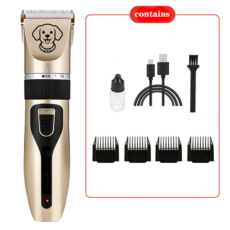 Cordless Dog Hair Clippers with Guide Combs, Low Noise Trimmer Kit