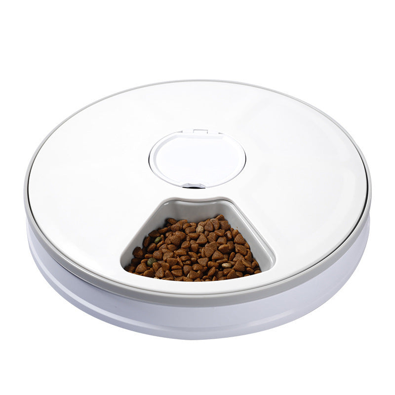 Automatic Battery-Powered Pet Feeder with 24-Hour Timed Feeding and Compact Design
