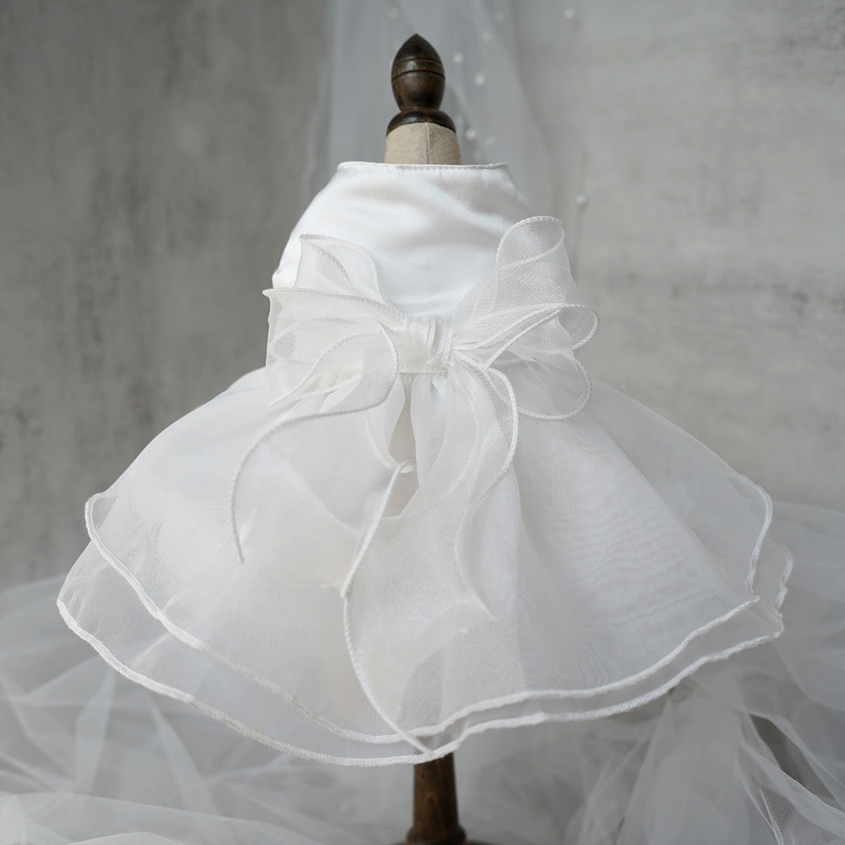 Layered satin and organza tutu dresses in six colours