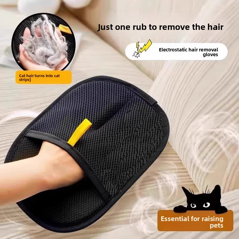 Static pet hair removal glove, main product photo