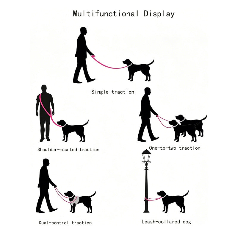 Thick nylon dog walking lead 238cm long, available from Pet Royale UK