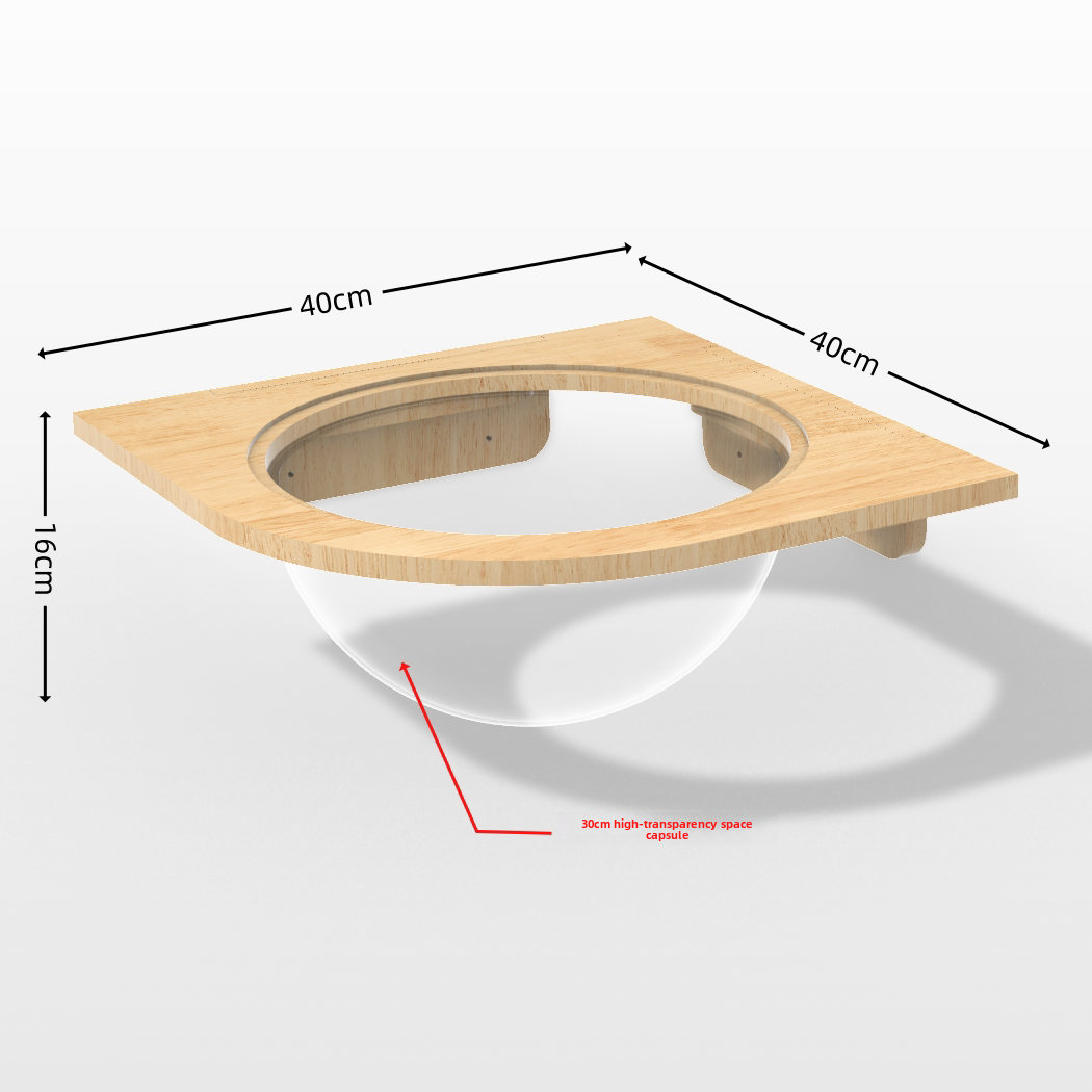 Wall-mounted solid wood cat climbing space capsule module, photo 6
