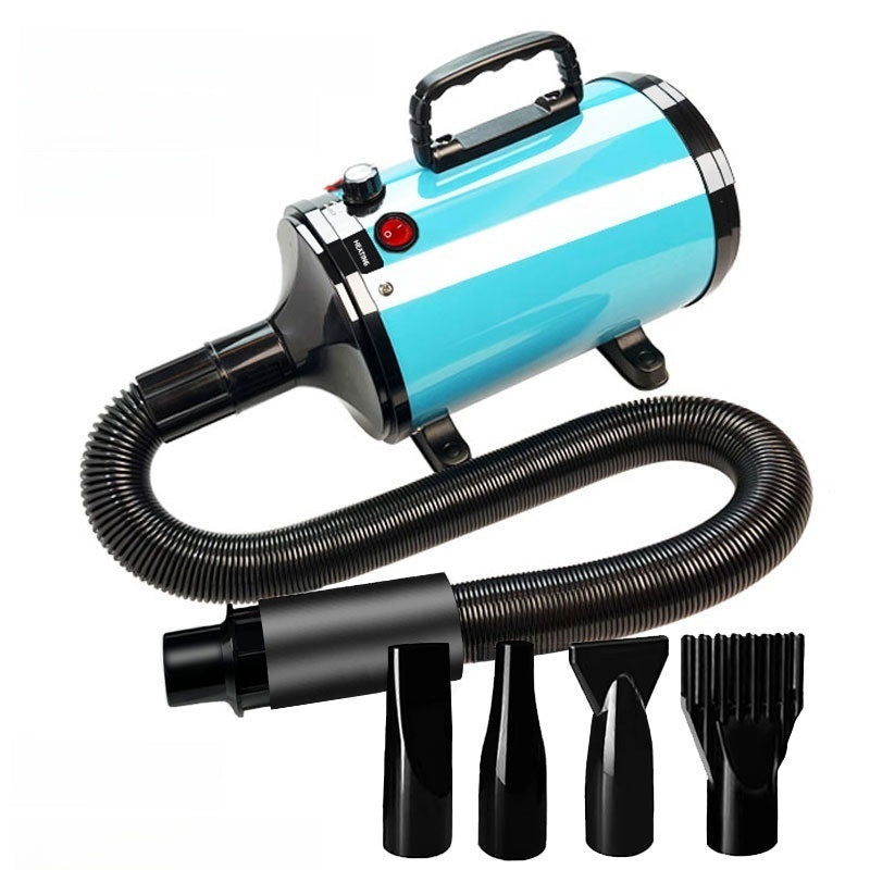 Blue pet bath brush for dogs and cats, photo from another angle
