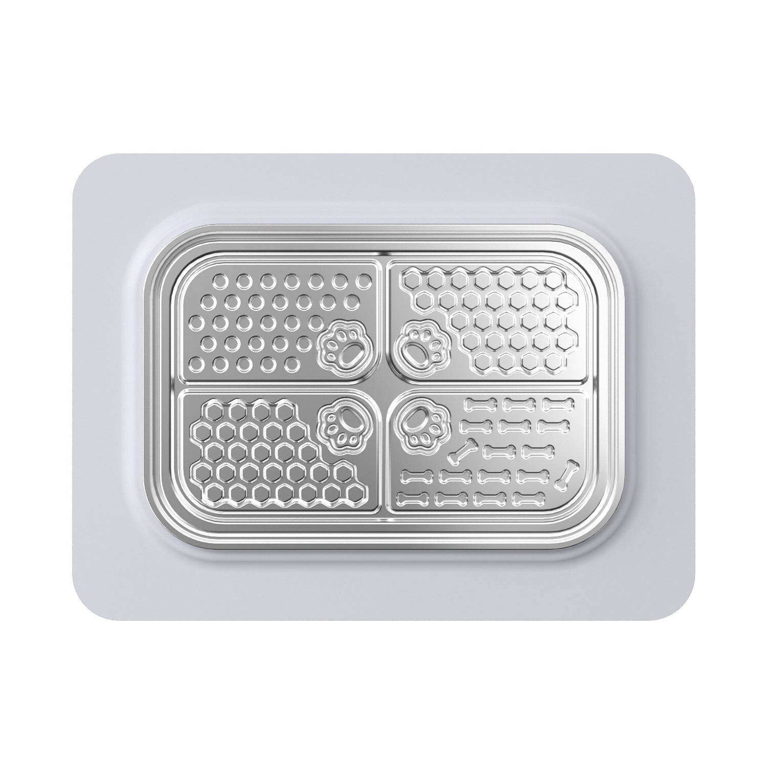 304 Stainless Steel Pet Licking Dish with Silicone Mat and Spatula for Wet Food