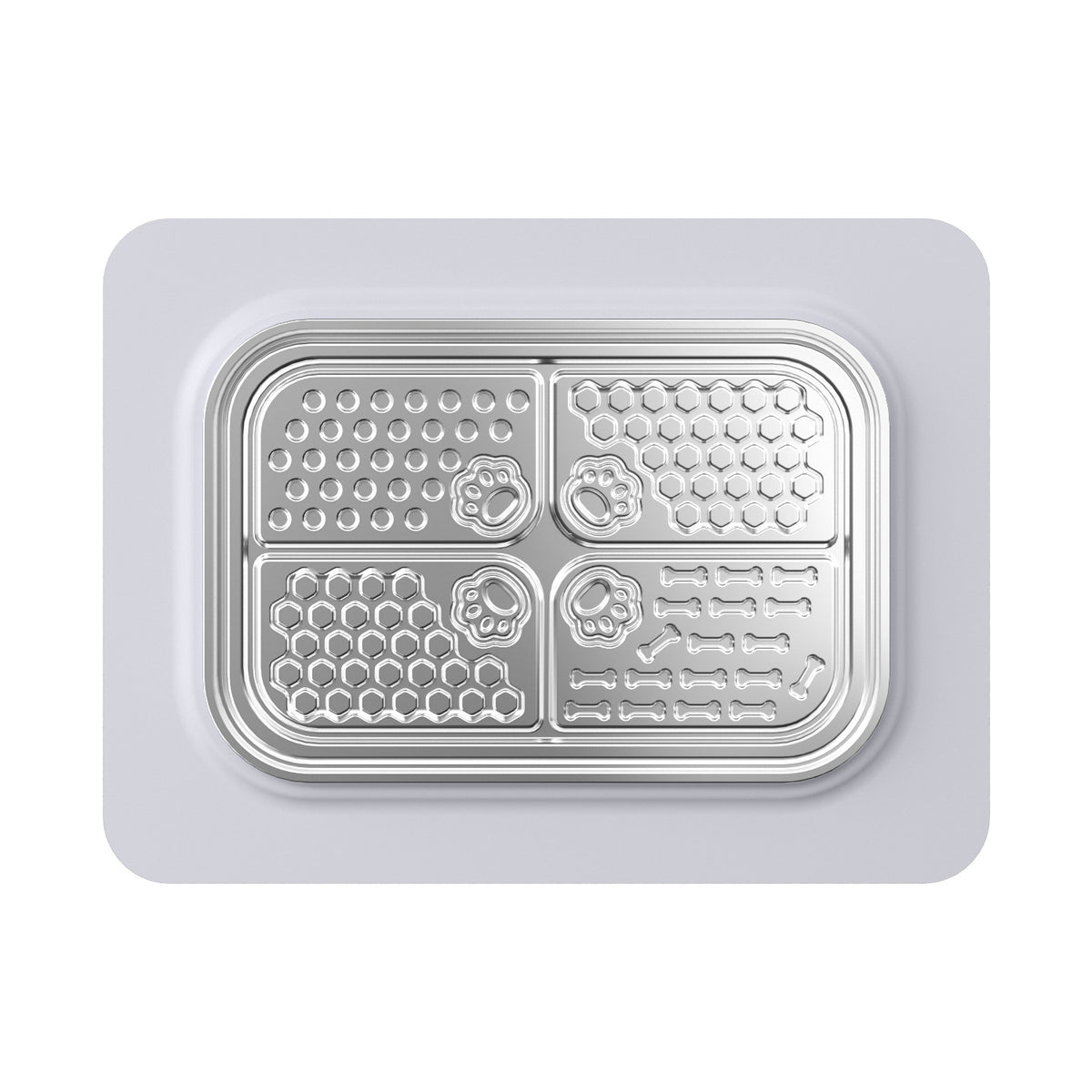 304 Stainless Steel Pet Licking Dish with Silicone Mat and Spatula for Wet Food