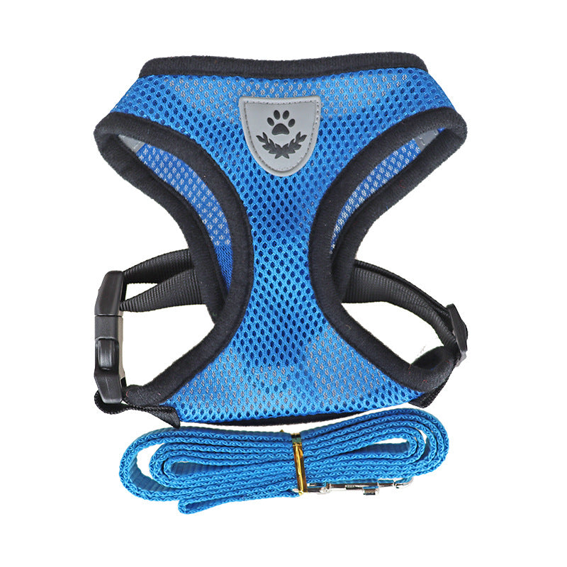 Adjustable reflective vest harness for dogs and cats in black, view 19