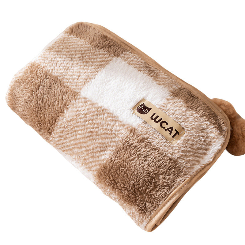 Yellow soft pet blanket for cats and small dogs