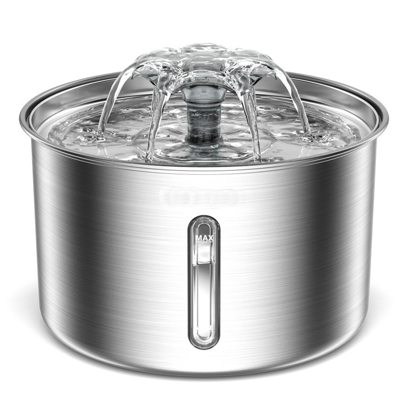 3L Stainless Steel Automatic Pet Water Dispenser with Filter for Cats and Dogs