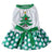 Coral fleece four-leg dog jumpsuit with holiday print, in a home setting