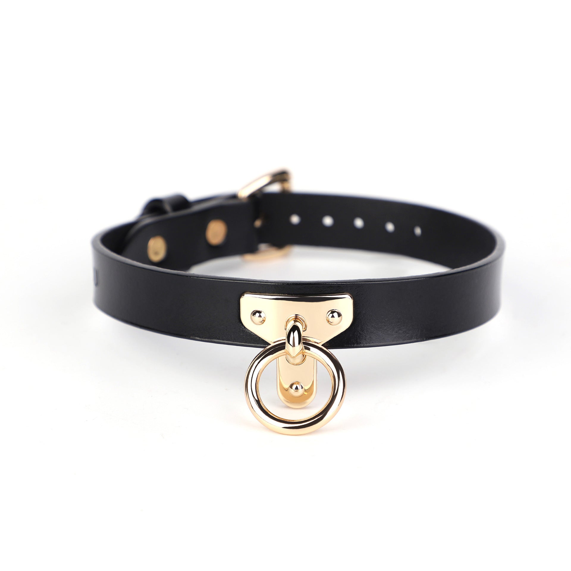 Heavy duty leather look dog collar in orange