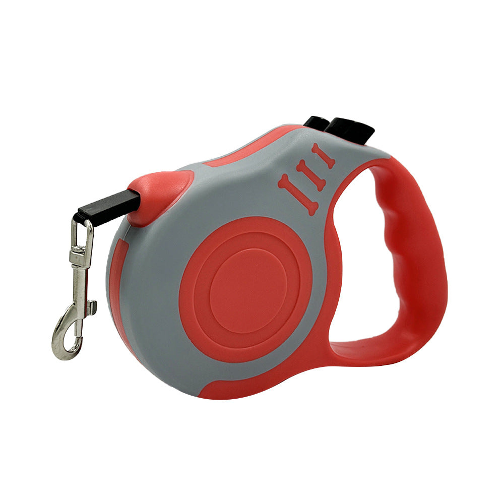 Retractable dog lead with bone-shaped handle in 19 colour options