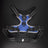 Light up dog harness in grass green, black and dark blue