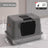Fully Enclosed Stainless Steel Cat Litter Box, 50cm Wide