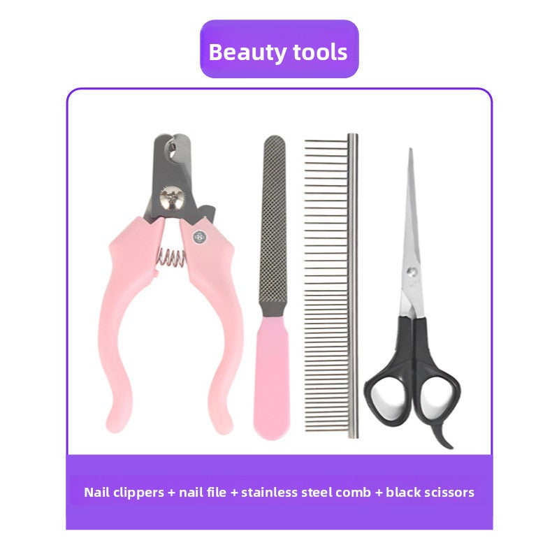 Cordless Pet Clipper Kit with Guide Combs, Scissors and Nail File