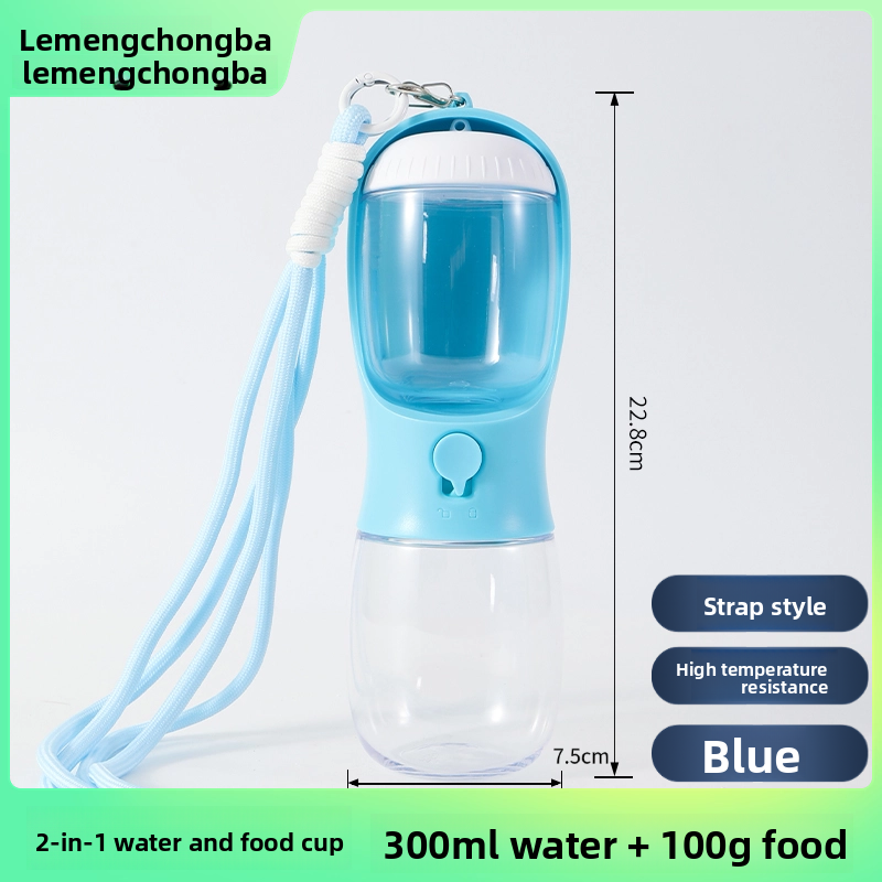 2-in-1 Portable Pet Water Bottle and Food Container for Walks, Leak-Proof Design