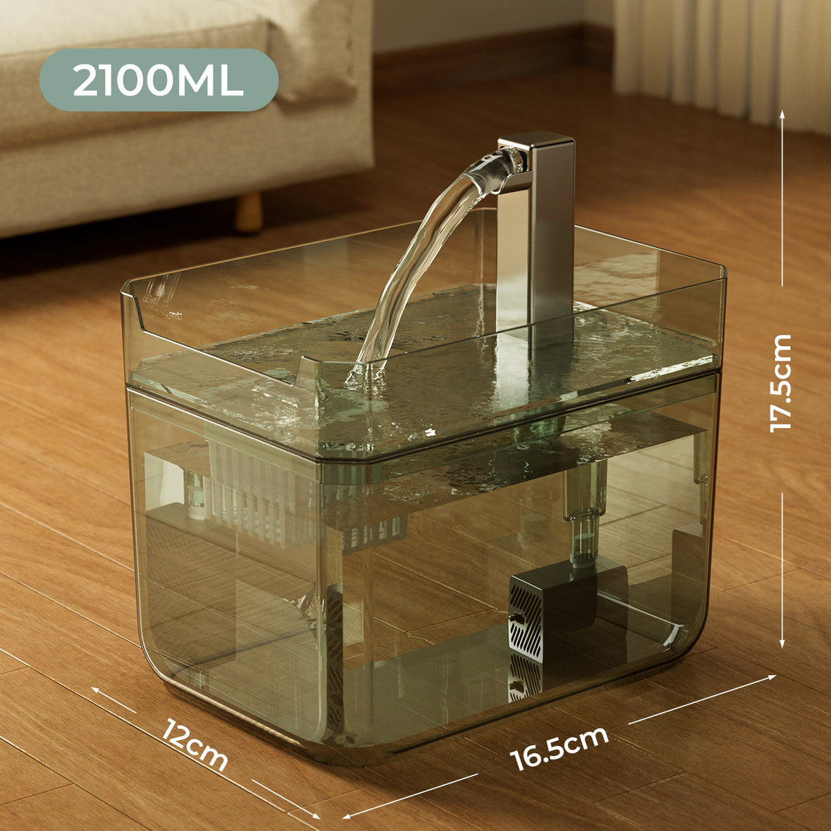 Silent Circulating Pet Water Dispenser with Filter Cotton, Large Capacity for Pets