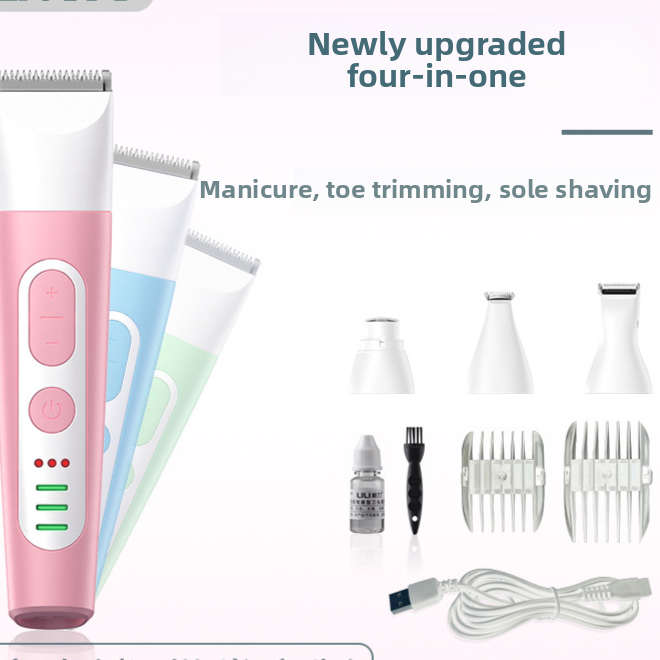 4-in-1 Pet Clipper and Nail Grinder Kit with 3 Speed Settings