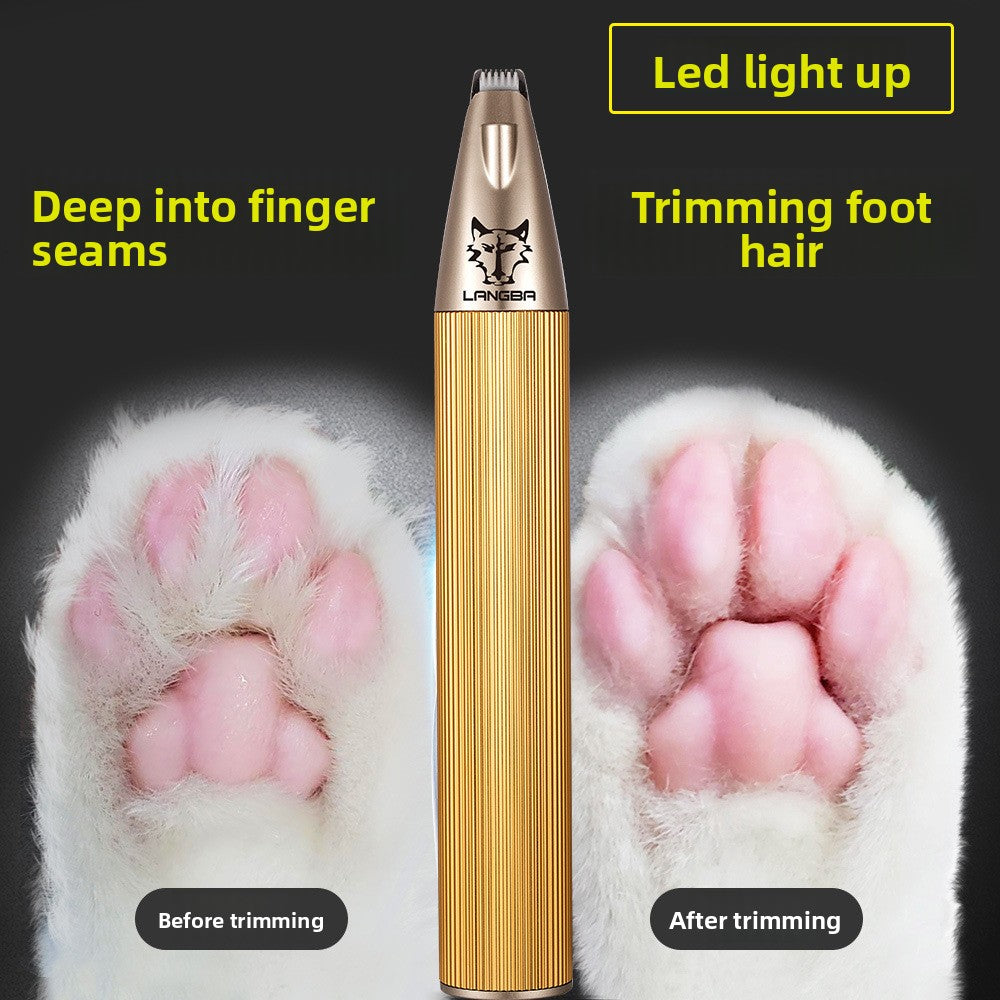Wide Tooth USB Pet Trimmer for Face, Ears and Paws, Quiet Motor