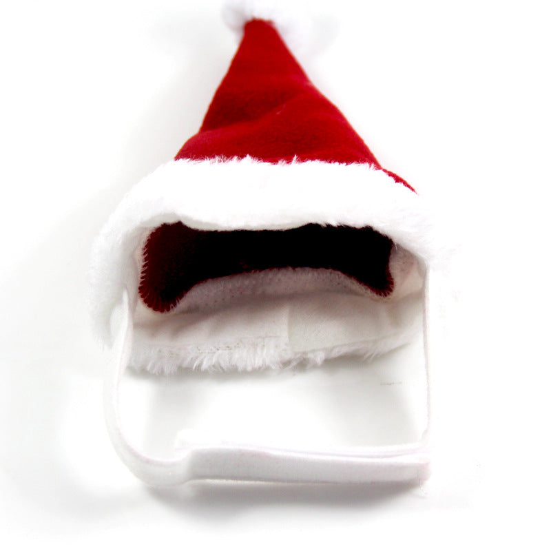 Christmas velvet pet scarf and hat set in Bow Tie, material detail