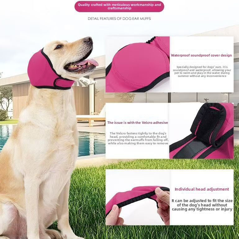 Adjustable padded dog ear muffs, available in 4 colours, image 2
