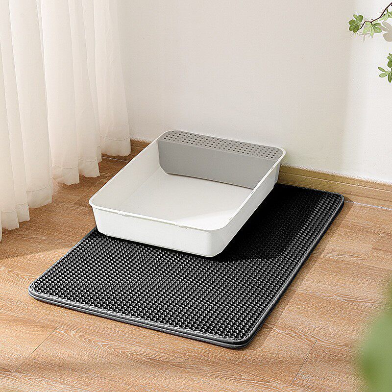 Waterproof Double Layer Cat Litter Mat with Anti-Slip Base