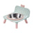 Anti-Spill Square Ceramic Pet Bowl with Raised Stand in Four Light Colours