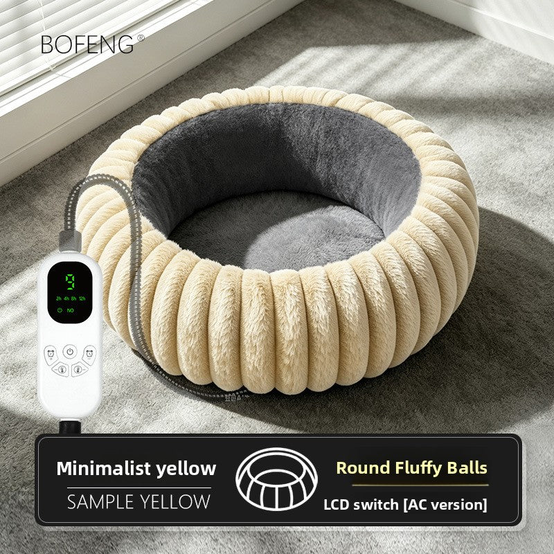 USB heated pet bed with removable grey cover for cats and dogs, view 17