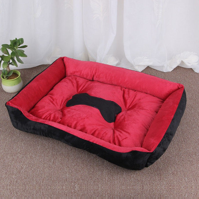 Semi-Enclosed Warm Pet Sleeping Bed with Thick Padding