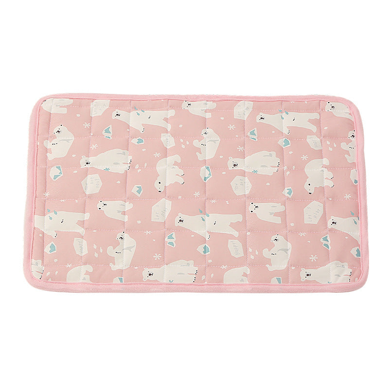 Ice silk pet cooling cushion in pink for cats and dogs, view 84
